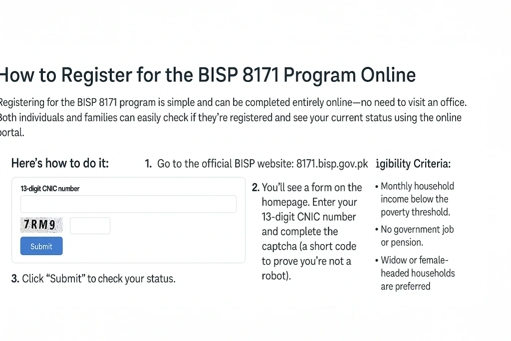How to Register for the BISP 8171 Program Online