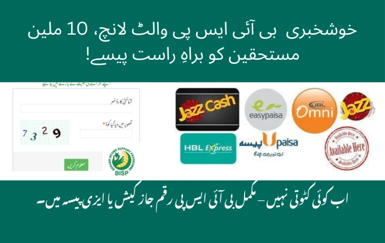 BISP Launched Digital Wallet Program for 1 crore benificers